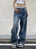 blue boyfriend jeans with washed