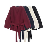 Homemade New Women's Classic Fashion With Belt And Shoulder Knitting
