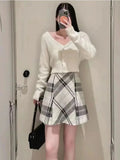 High Waist Plaid Mini Skirt-Outfit