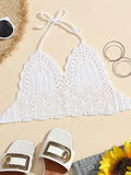 crop cami top made of crochet