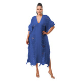 Toloer New Women's Handmade Knitted Hand-Through Tassel Dress-Outfit