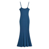 Trendy Women's Dress Hot Girls Sexy Stretch Slim Show Thin Buttocks Halter Skirt Pure Desire Tight Sleeveless Dress-Outfit
