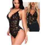 New Lady Passion Lingerie Lace Hanging Neck Tights Deep V Sexy Lace