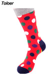 Classic Colorful Dot Printed Happy Socks Men Casual Combed Cotton Harajuku Socks Funny Crew Socks For