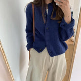 Women's Sweaters Cardigan Oversize Knitting Fall Winter Sweater Vintage Buttons White Cardigans Woman Knitted Long Sleeve