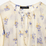 Homemade New Women's Classic Flower Printed Transparent Shirt