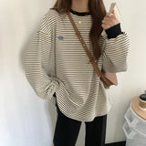 90s Striped Oversized Long Sleeve Tee-Outfit