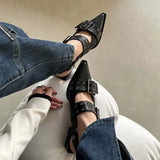Small Fragrant Feng Tip Mary Jane Shoes Women 2025 Spring With Skirts Small Leather Shoes Retro Coarse Heel Single Shoes