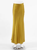 2022 Spring Elegant Women Satin Party Skirts A-Line High Waisted Ladies Long Skirt Evening Female Maxi Skirts