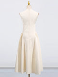 Temperament Dress Women 2025 Spring New Round-Neck Sleeveless High-Grade Color White Long