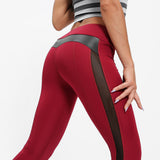 Mesh Breathable Stitching Cropped High Waist Slim