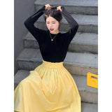 New Summer Pear-Shaped Body Folds Tight Waist Thin A Skirt Hanging Small Design Half-Body
