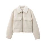 Homemade New Women's Basic Long-Sleeved Clip Short Jacket Jacket