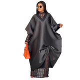 Loose Robe Dress Set Lace Dress Lined With V-Neck Bat Sleeve Big Dress Bubu