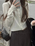 Windish Small Wool Knitted Cardigan Women's Autumn And Winter Round-Neck Long-Sleeved Bottom Shirt Short Repair Inside The
