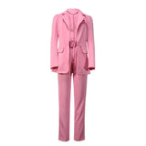 Toloer Spot 2024 Autumn And Winter Women's Fashion Long Sleeve Suit Jacket Casual Pants Suit-Outfit