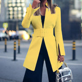Elegant Office Lady Blazer White Women's Jacket Fashion Long Casual Suit Coat Autumn Simple Stand-Up Collar Blazer Black