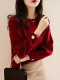Toloer Sweater Women's Autumn And Winter 2025 New Knitted Knitted Winter Thick Loose New Year Red Chic