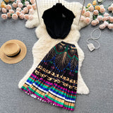 Elegant Style Suit Women's Summer High-End Design Sense Niche Sleeveless Shirt Top + Two-Piece