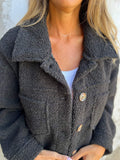 New - Autumn And Winter Roll Single-Row Buckle Lamb Wool