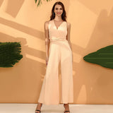 Sexy Hot Women's Wear Independent Station Ebay Fashion Solid Color Wear French Wide-Legged Pants-Outfit