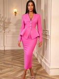 And Elegant Suit Deep V-Neck Repair T-Shirt With Ass Skirt Two-Piece