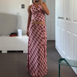 Girls Collider Lattice Stitching Sexy Two-Piece Barbie Pink Dress