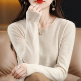 Toloer Women's Fall / Winter 2023 New Loose Knit Women's Top With A Sweater Soft Waxy Sweater-Outfit