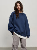 Loose Sweatshirt Street Solid Color Polar