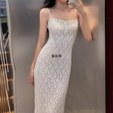 Styled Dress Woman Elegant Translucent Lace Sling Dress