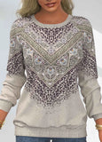 Autumn Tie-dyed Printed Round Neck Raglan Long Sleeve