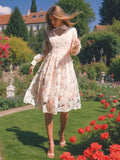 Temperament Dress Women 2025 Spring New Round Collar Hollow Embroidery Design Design Sense Long-Sleeved Skirt
