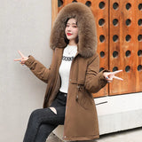 Send To Overcome The New 2024 Long Temperament Cotton-Padded Jacket Small Winter Velvet And Thick Large Cotton-Padded Clothes Tide-Outfit