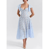 Women's New Deep V Lace Hollow