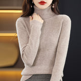 Toloer Autumn Winter New Turtleneck Sweater Set Slim Thin Close-Fitting Knit Bottom With Coat Money-Outfit