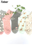 1pair Cute Cartoon Women's Cotton Socks Kawaii Rabbit Sheep Giraffe Pattern Socks Funny Happy Harajuku Female