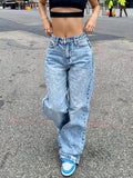 Basic Wash Straight Leg Boyfriend Jeans-Outfit