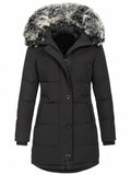 Women's Clothing Autumn And Winter New Large Size Hat Warm Slim Down Cotton Clothing In The Long Coat-Outfit