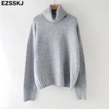 autumn Winter casual cashmere oversize thick Sweater pullovers Women 2021 loose Turtleneck women's sweaters