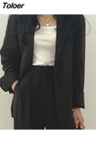 Women Blazer Elegant Fashion Casual Solid Color All-match Turndown Collar Chic Classic Clothing Blazer Spring Autumn NEW