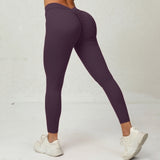 Toloer Embarrassment Line Peach Hip Fitness Yoga Pants V Waist Hip Tight Sports Pants-Outfit