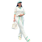 Toloer New Women's Casual Knit Wide-Leg Pants Suit-Outfit