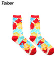 Men Socks Cartoon Cactus Flower Leaf Wood Plant Harajuku Funny Happy Hip Hop Skate Male Cotton Sock Street Style