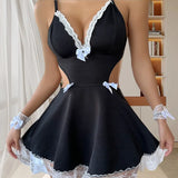 Sex Lingerie Sexy Women's Uniform Seduction Lace Bareback Role-Playing Maid Maid