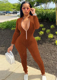 Winter Ribbed Zip Up Fitting Bodycon