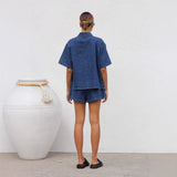 Vintage Casual Loose Shorts Denim Two-Sleeve Women's Spring And Summer
