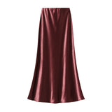 Temperament Pressure Folded Bare-Faced Fishtail Half-Dress Girl Spring Hanging Thin Bag-Butbice Long Dress