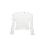 Toloer / Summer 2023 New Hot Selling Long-Sleeved Round Collar Thin Breathable Knit-Outfit