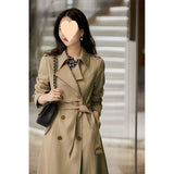 Orange Advanced Sense Of Short Elegant And Spontaneous Trench Coat Female 2024 Spring New Stylish Three-Dimensional Silhouette-Outfit