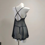 Sexy Pajamas Women Pure Desire Mesh Yarn Perspective Lace Slings T-Pants Set Short Slim V-Neck